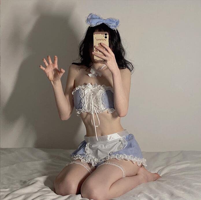 Maid Costume Set Cosplay Sexy Cute Maid Costume Bow Tie Uniform Popular Cosplay Mini Skirt School Festival Cultural Festival Halloween Christmas Gift
