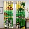 Vintage Car Motorcycle Retro Traditional Car Printed Clackout Drape Children Boys Girls Bedroom Space Space Living Room Bedroom Space Space Curtain