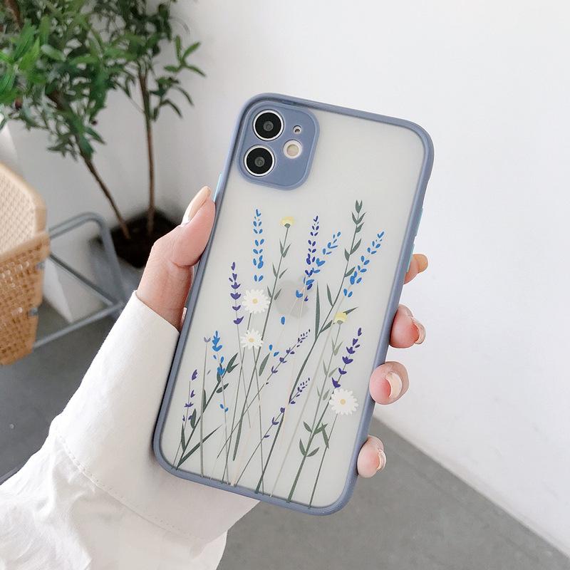 iPhone 16 Pro Max Floral Frosted Protective Case - Drop-proof, Full Coverage