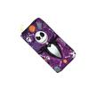 Portefeuille Long PU Nightmare Before Christmas pour Femmes Portefeuille à Fermeture Éclair Sac à Maquillage Impression Jack Skellington Noir 3 pièces