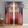Acrobatic Field Circus Star Retro Style Tulle Curtains Living Room Decoration Chiffon Voile Kitchen Bedroom Curtain Light Filtering For Area Polyester