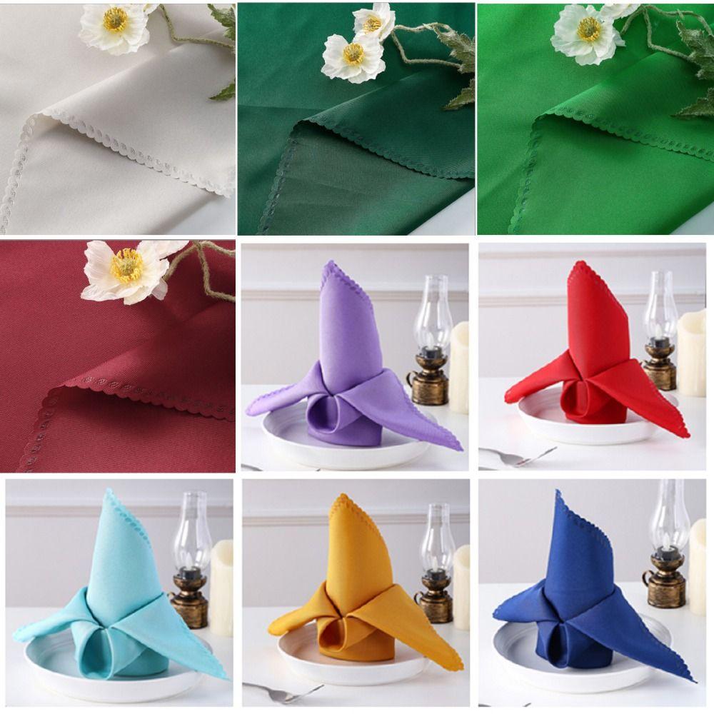 10pcs 30x30cm Table Napkins Washable Smooth Texture Dinner Napkins Multiple Colors Stain-Resistant Cloth Napkins