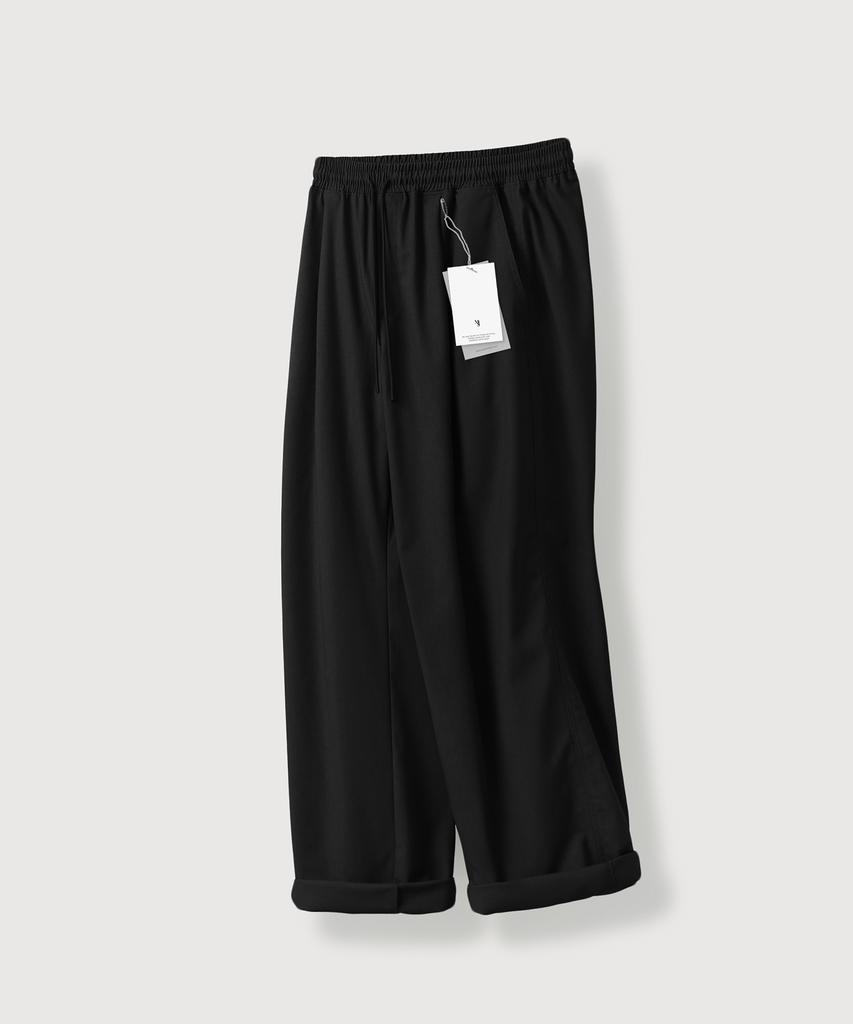 MOOD INSIDE [2Pack] Single-Pleat Linen-Like Wide Elastic Pants