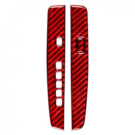 Red For Honda Accord 2013-2017 Carbon Fiber Interior Gear Shift Cover Trim