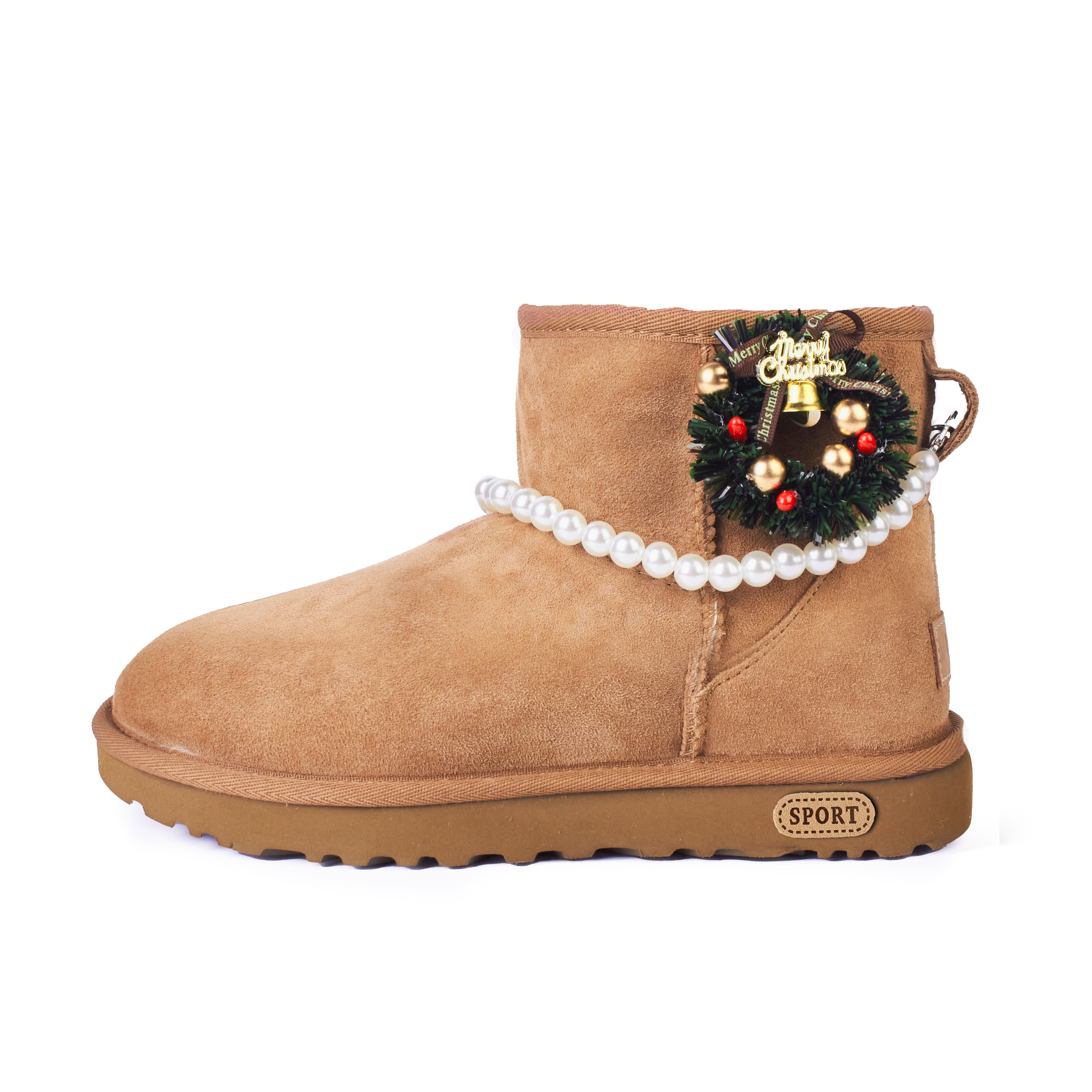 UGG Clear Sky Idol Sheepskin Thermal Abrasion Resistant Short Snow Boots Women s Caramel 1016222-CHE(Team354-) 40