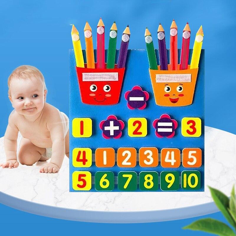 Felt Learning Board Children Educational DIY Toy Addition Subtraction Finger Arithmetic Teaching Enlightenment Board