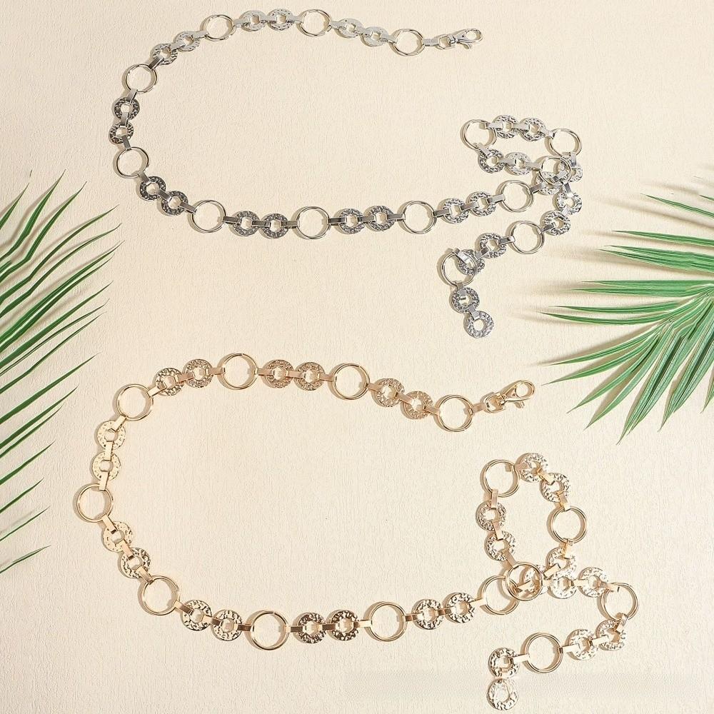 Metal Body Link Belts Gold/Silver Ladies Fashion Chain Fashion Waist Chain Belt for Jeans Dress