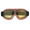 Vintage Pilot Motorcycle Goggles UV400 Windproof Scratch Resistant PC Lens with Leather Trim for Open Face Helmet