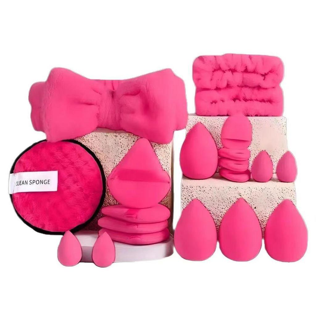 20-Piece Coral Fleece Wrist Bow and Triangle Thumb Puff Headband Set - In Stock