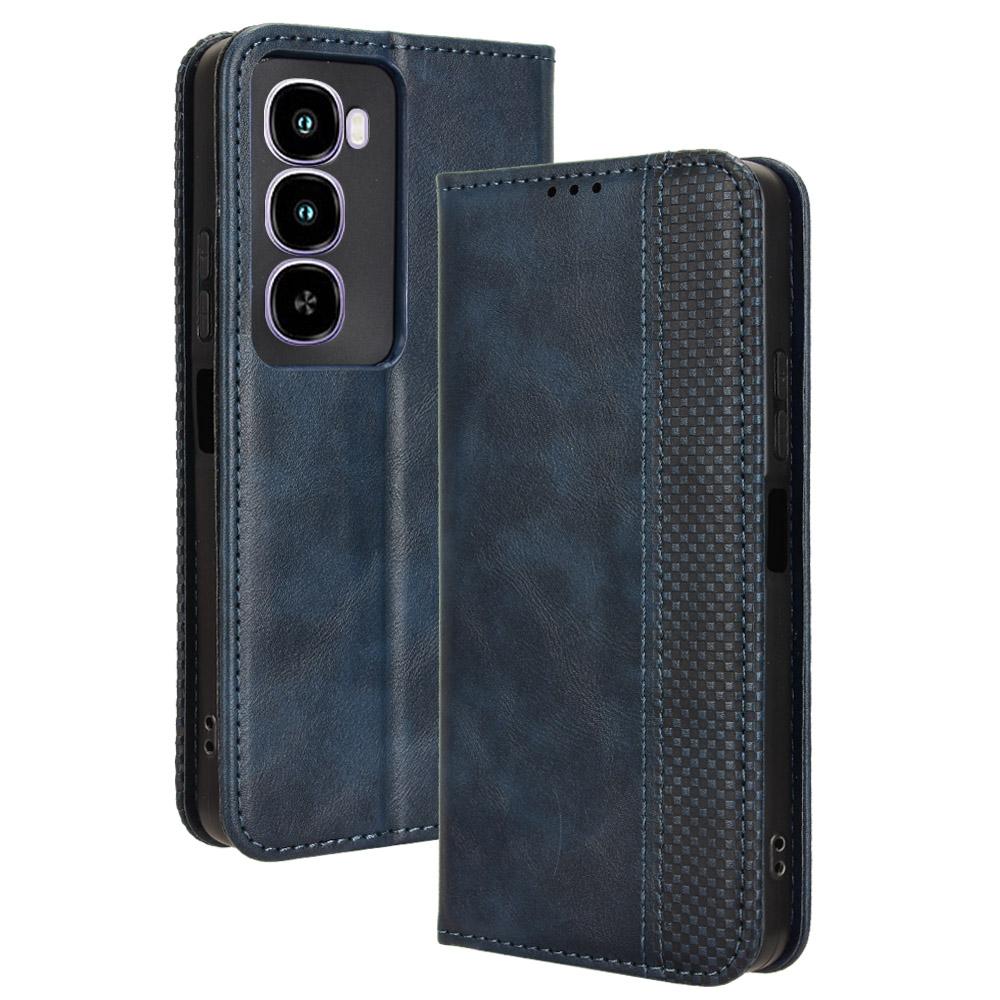 For itel City 100 4G Leather Case Wallet Stand Retro Texture Phone Cover