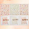 3 to 30 Sheets Autumn Maple Leaves Nail Stickers 5D Embossed Gold Foil Fall Leaf for Nails, Self-Adhesive DIY Manicure Art