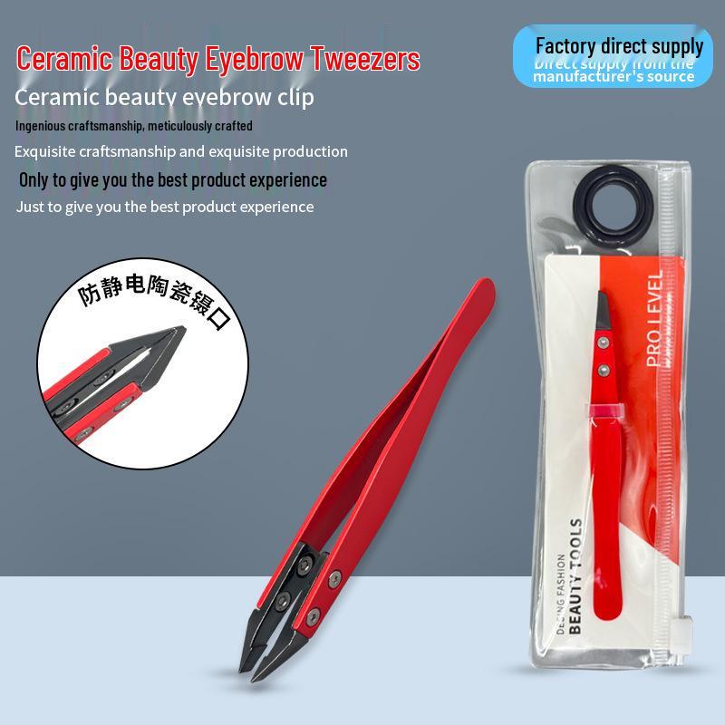 

Stainless Steel Ceramic Tip Precision Tweezers for Eyebrows