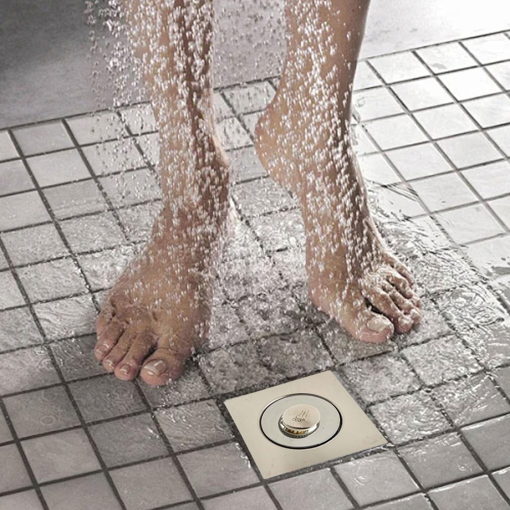 1pcs 9.8x9.8cm Shower Floor Drain Stainless Steel Square Floor Drain Strainer Dectable Anti-odor Drainer Core Bathroom Hardware