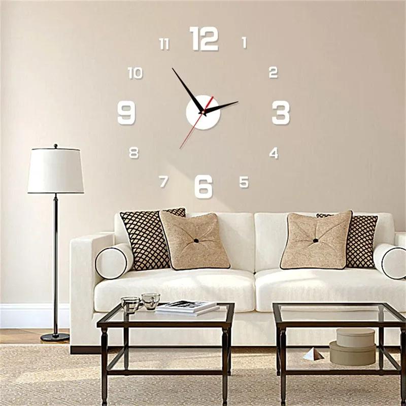 Modern Wall Clock Homes Decoration Watches Living Room Suitable Families DIY Luminous Stereo Frameless Offices Bedroom Decor