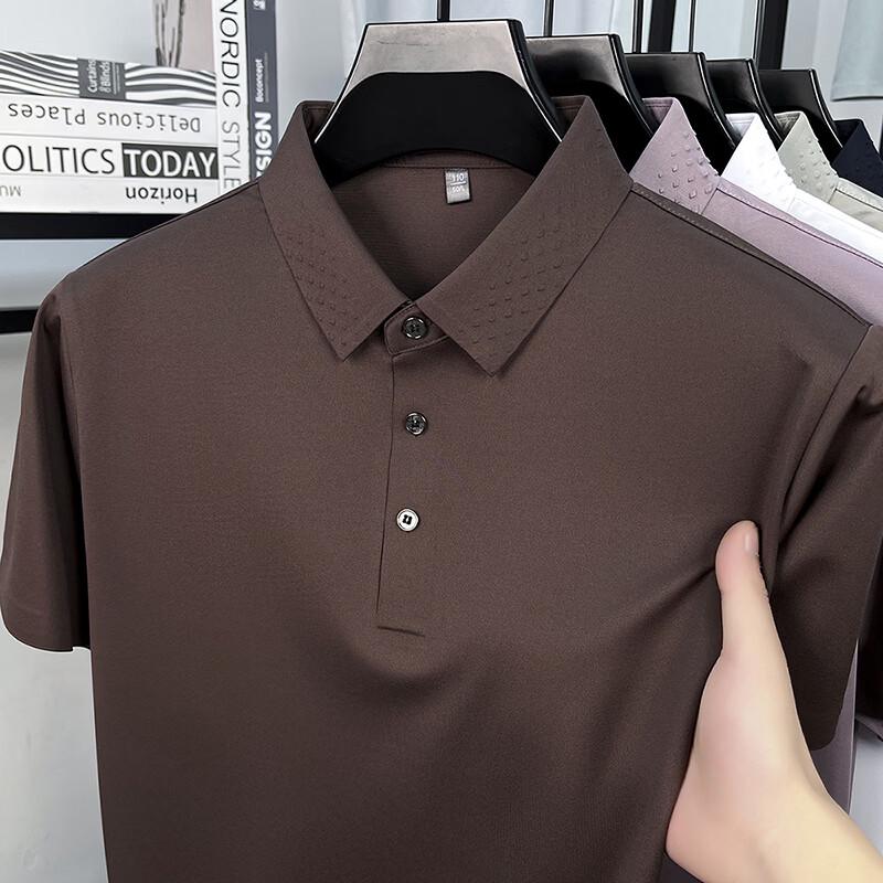 Firstview Men s Silk Blend Business Casual Short-Sleeve Polo Shirt FX1069 3XL
