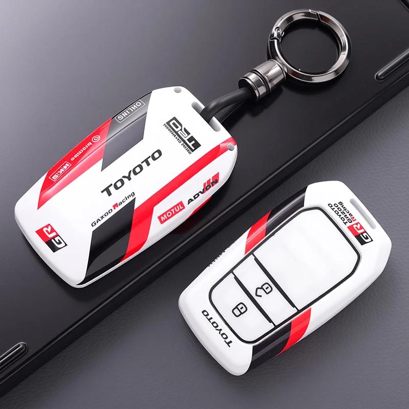 svagd6 ABS Zinc Alloy Car Key Cover Case For Toyota RAV4 Highland Coralla Hilux Fortuner Land Cruiser Camry Crown Keychain Accessories