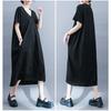 Long Dolman Plus Relaxed Slimming Everyday Summer [MSFQSNB] Women's Dress, Skirt, Sleeves, V-Neck, A-Line, Flare, Sizes, Figure-Flattering, Fit,