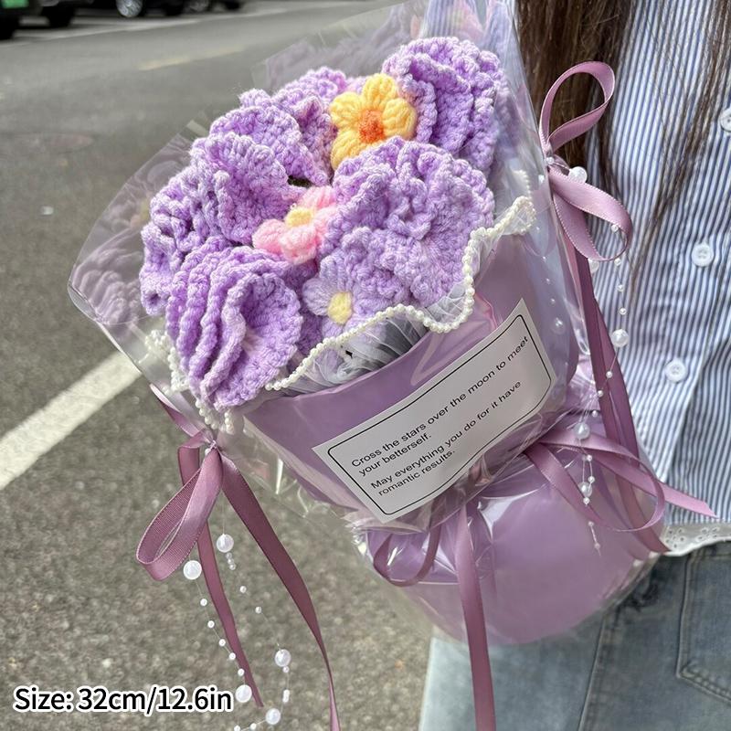 Crochet Flower Bouquet Mother's Day Gift Flowers Handmade Bouquet Wedding Party Decor Guests Gifts Graduation Gifts