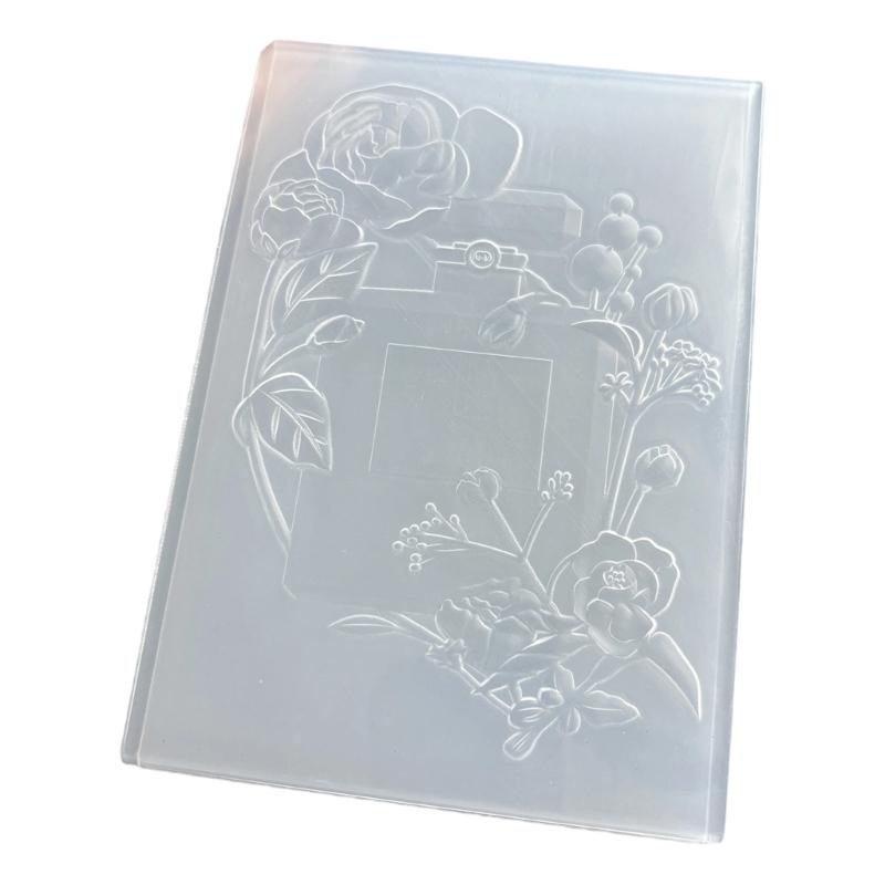 Flower Texture Embossing Template for Scrapbooking Card Making ABS Plastic Embossing Folder for Journals Envelopes