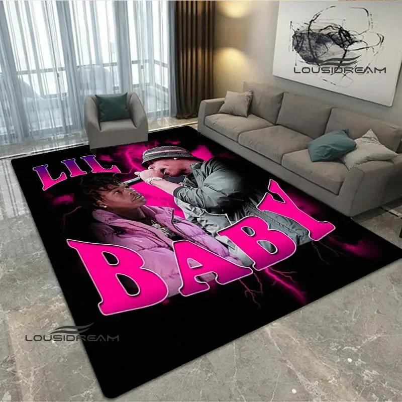 2026 Hip-hop singer Lil Baby carpet Non-slip carpet Yoga mat carpets for living room area rug Door pad anime rug birthday gift