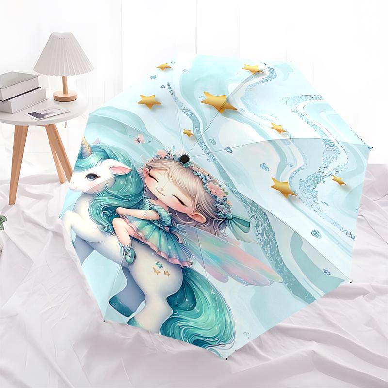 

Unicorn Fantasy Fairy Umbrella:Automatic Opening&Closing,Foldable Design,8 Rib Iron Frame,Perfect Gift for Fans and Travelers0104042a