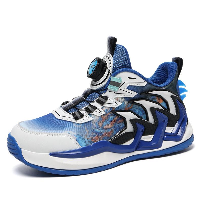Boys basketball shoes 2025 summer single mesh breathable new children middle and older children red mesh shoes boys sports shoes