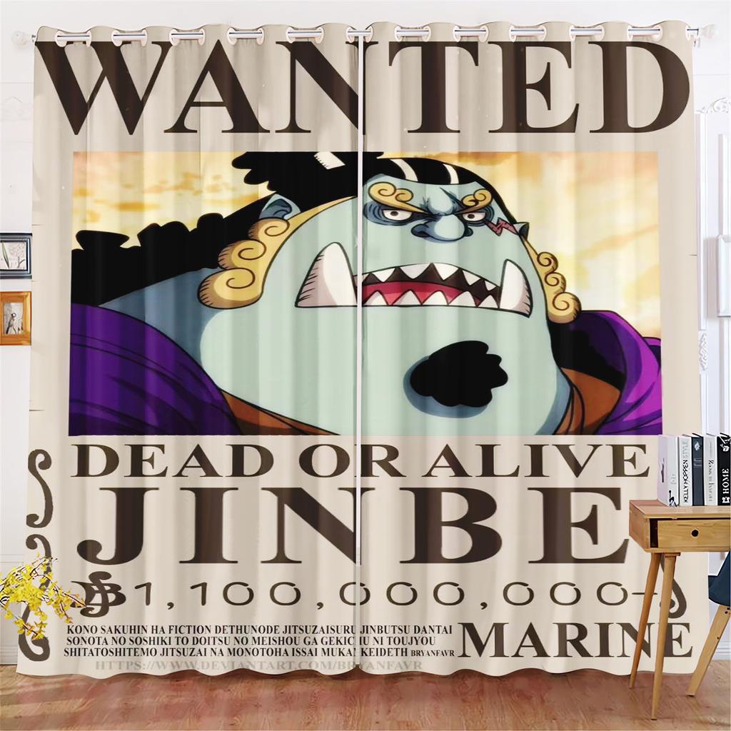 Cartoon Curtain Monkey D Luffy Gear 5 One Piece Cute Printing Home Curtains Living Room Bedroom Heat and Sun Protection