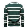 S1120563 Langärmiges gestreiftes Hemd besticktes Herren-Poloshirt Pullover-Oberteil