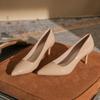 2025 New Women's Non-Chafing Nude High Heels - Sexy Patent Leather Stiletto Pointed Toe Soft Leather Bridesmaid Shoes XCY-930-1