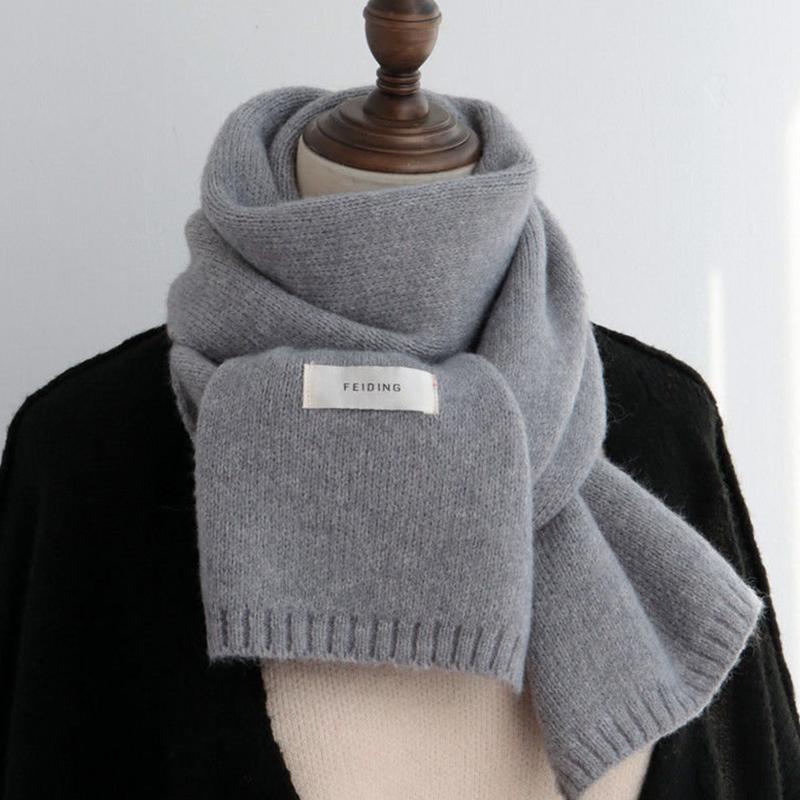 2025 Autumn And Winter  Korean Version Ing Style Solid Color Scarf Student Warm Knitted Versatile Couple Scarf