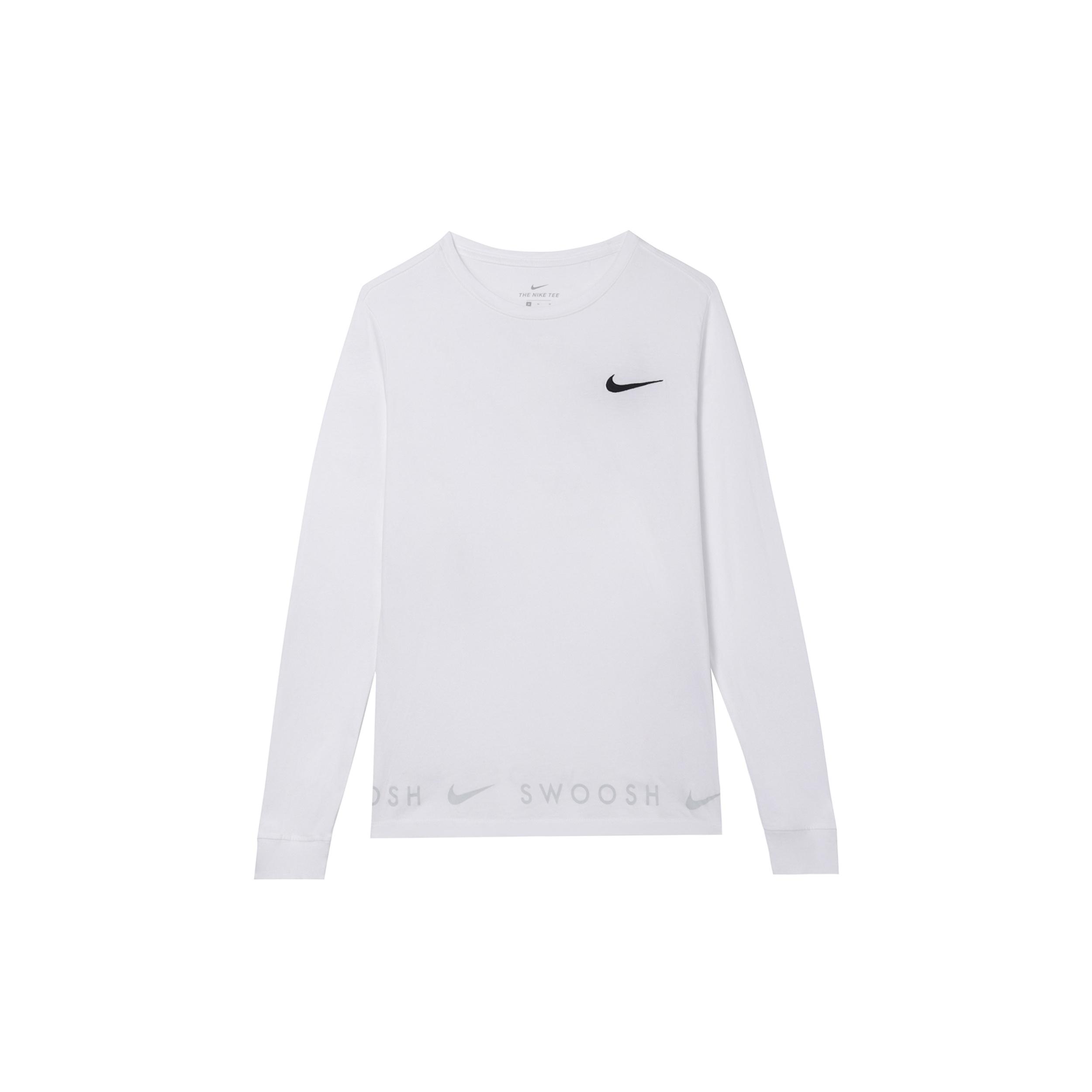 Nike Sportswear Back Logo Swoosh Crew-neck Long Sleeve White Men s DA0336-100 XXL