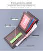 Men's Leather All-in-One Folding Card Holder Wallet with Large Capacity