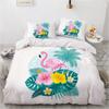 3D Flamingo Duvet Cover King Queen Pink Watercolor Bedding Set for Kids Teens Adults with Pillowcase