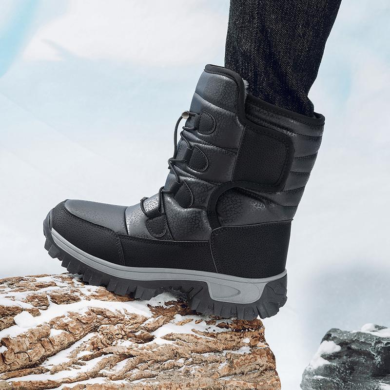 36-46 Winter Men's Plus Velvet High-top Outdoor Shoes Women's Large Size Hiking Shoes Plus Fur Warm Hiking Boots