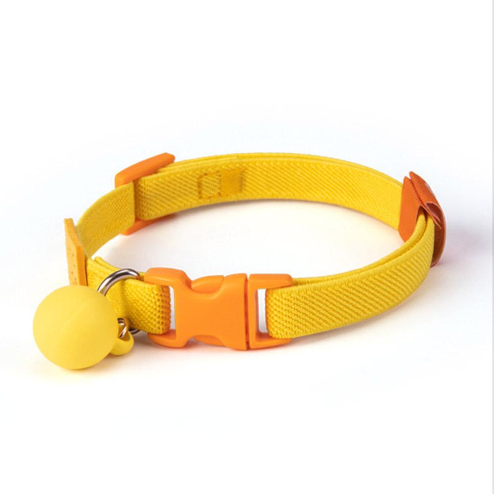 

Cat Collar Elastic Webbing Puppy Necklace Puppy Small Dog Collar S Neck 21-32cm жёлтый