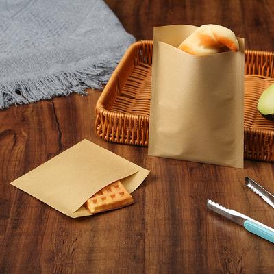 Kraft Paper Food Packaging Bag Disposable Snack Packing Bag Oil-Proof Paper Bag