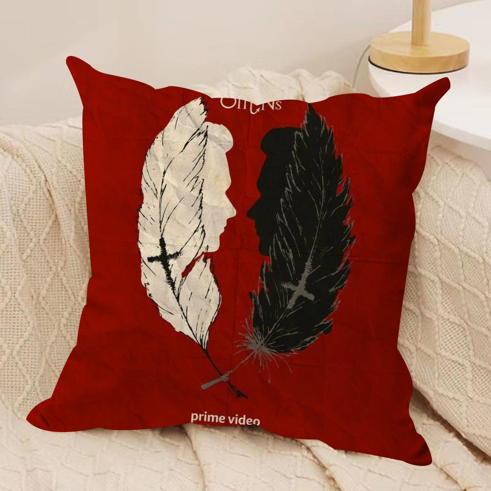 Tv GGood Omens Cushion Cover Silky Short Plush DoubleSided Printed Pillow Case for Sofa All Seasons Home Decor Gift