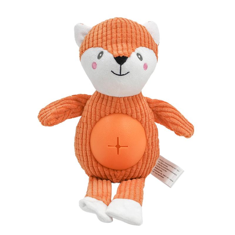 Plush Fox Monkey Koala Dog Toy Puppy Chew Bite Pet Squeak Toy For Small Medium Big Dogs
