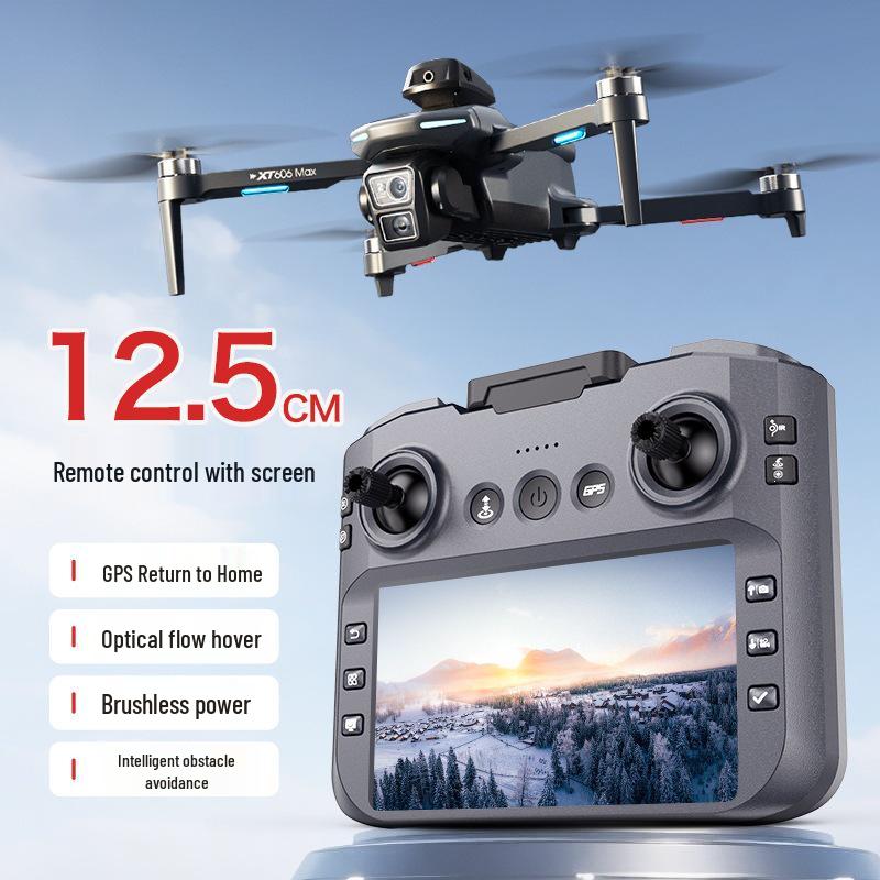 XT606 Drone with GPS, HD Camera, Screen-Equipped Remote Control, and Quadcopter Design for Aerial Photography