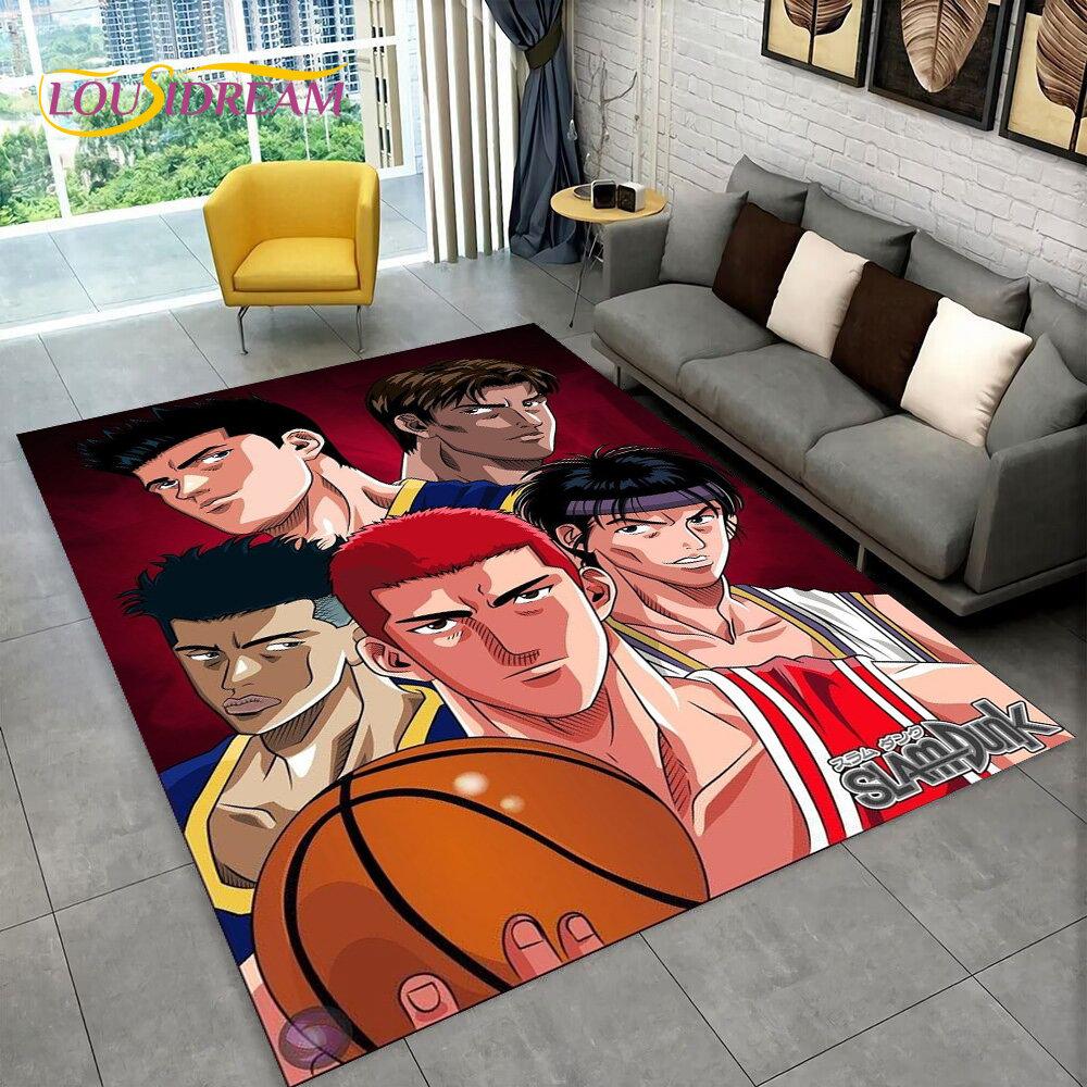 Tappeto Area Slam Dunk Anime Cartone Animato Giapponese, Tappeto per Soggiorno Camera da Letto Divano Zerbino Decorazione, Tappetino Antiscivolo per Bambini