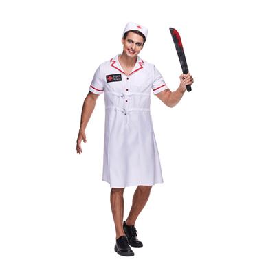 Verdrehte Krankenschwester Kostüm für Herren Halloween Witzbold-Outfits für Erwachsene