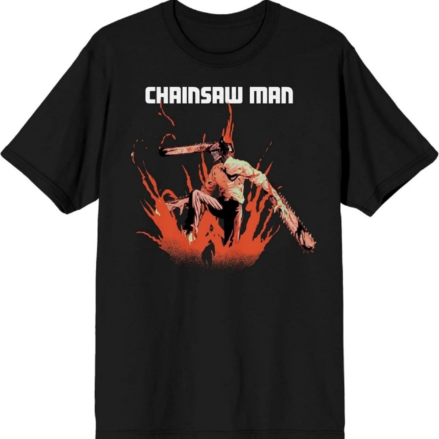 

Chainsaw Man Recolor Key Art Crew Neck Short Sleeve Men s Black T-Shirt S