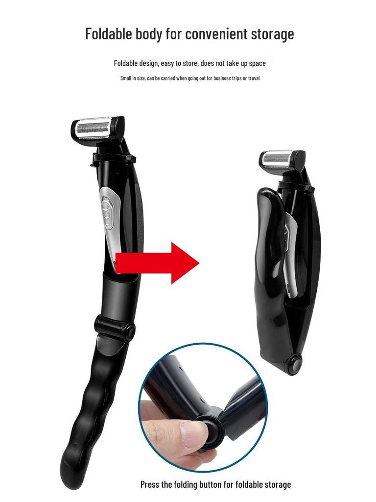 2024 USB Rechargeable Electric Back Shaver - Waterproof with Handle