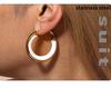 Qiong Yao European Style Circle Drip Oil Earrings, 18K Gold-Plated Stainless Steel, Hypoallergenic, Color-Retentive, Women's.
