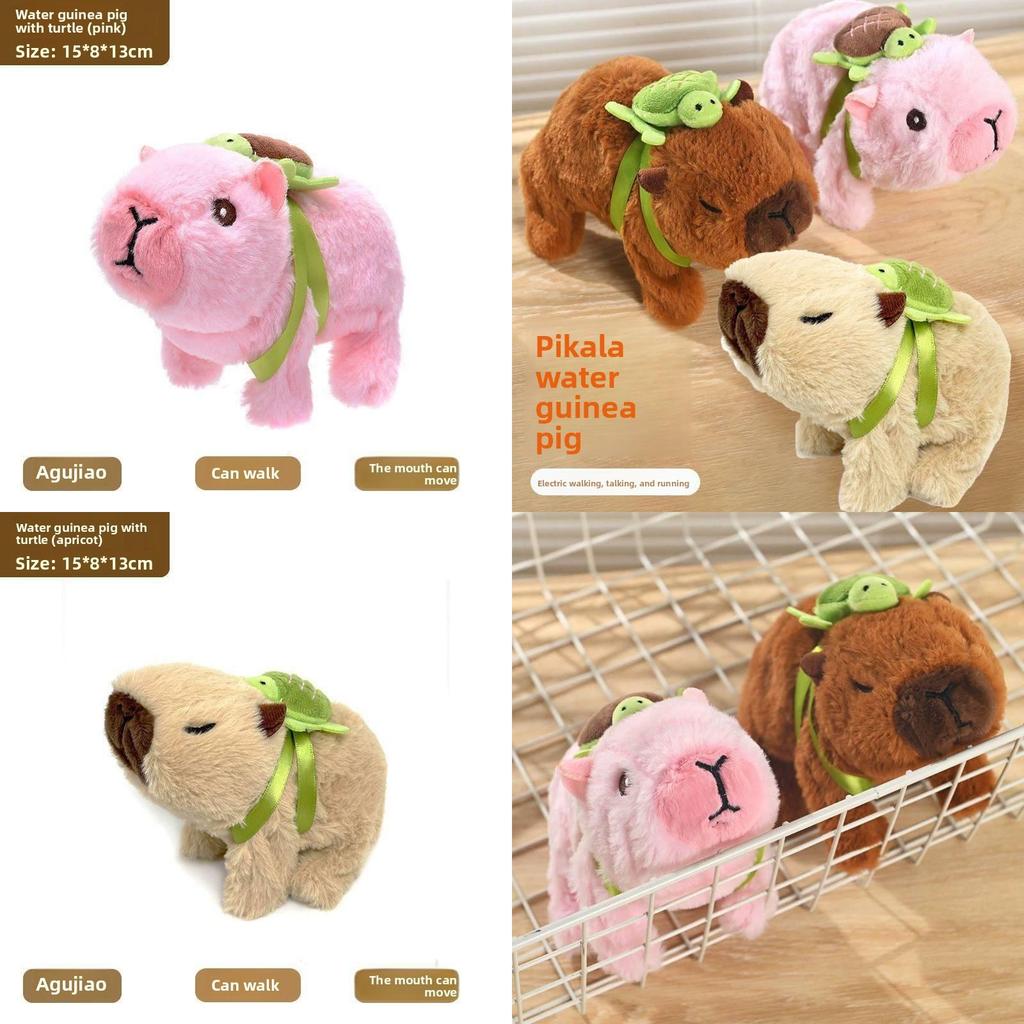 Cute Capybara Plush Toy With Walking Sound Features For Kids Playing And Gift Giving