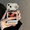 Vintage Coconut Sunset for iPhone17promax iPhone 16 Case 14/13 Transparent 15 All Inclusive x