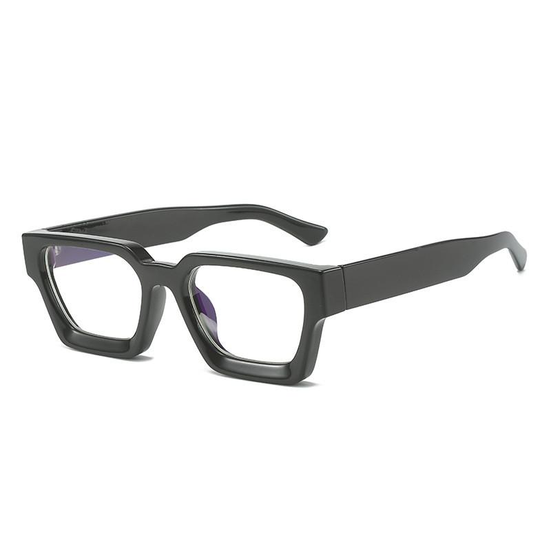 Marque Homme Monture de Lunettes Carrées Optique Photochromique Lumière Bleue Lunettes de Lecture Rétro Grandes Lunettes Classiques Lunettes d'Ordinateur 0 black