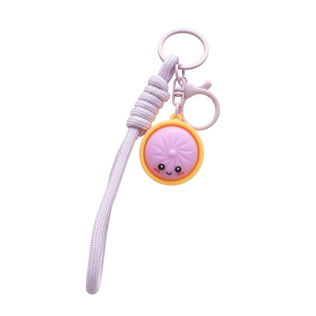Stress Steamed Bun Keychain Toy for Squeezing and Fidgeting