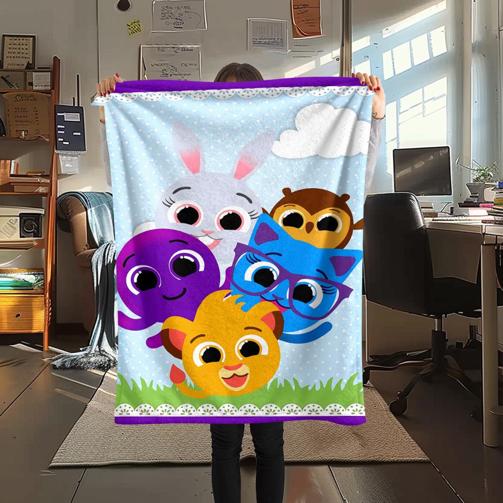 cute Bolofofos Print Flannel Blanket,High quality Comfortable for All Seasons,Home Decor,Warmth and Comfort,Perfect for Christmas Gifts