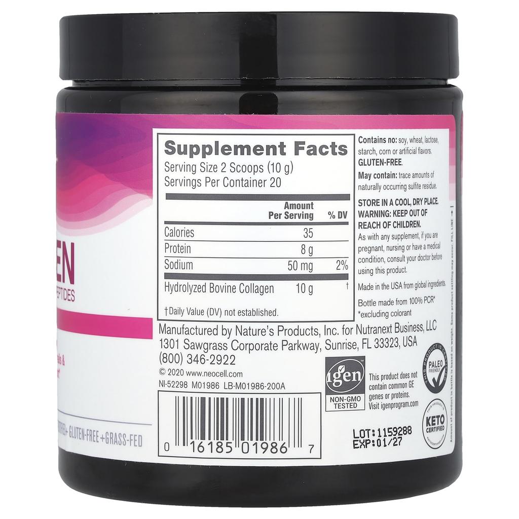 NeoCell, Super Collagen Peptides, Unflavored, 7 Oz (200 G)